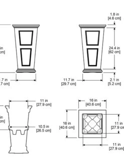 Fairfield Self-Watering Tall Patio Planters, 28” -Gardener's supply company 39342 15V tif