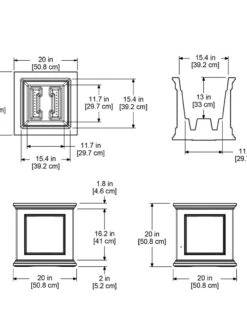 Fairfield Self-Watering Square Planter, 20” X 20” 17 Fairfield Self-Watering Square Planter, 20” X 20” -Gardener's supply company 39618 16V tif