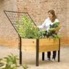 Elevated Planter Box And Space-Maker Pivoting Trellis Set, 2' X 4' 2 Elevated Planter Box And Space-Maker Pivoting Trellis Set, 2' X 4' -Gardener's supply company 8590247 492 cedar planter box with trellis tif