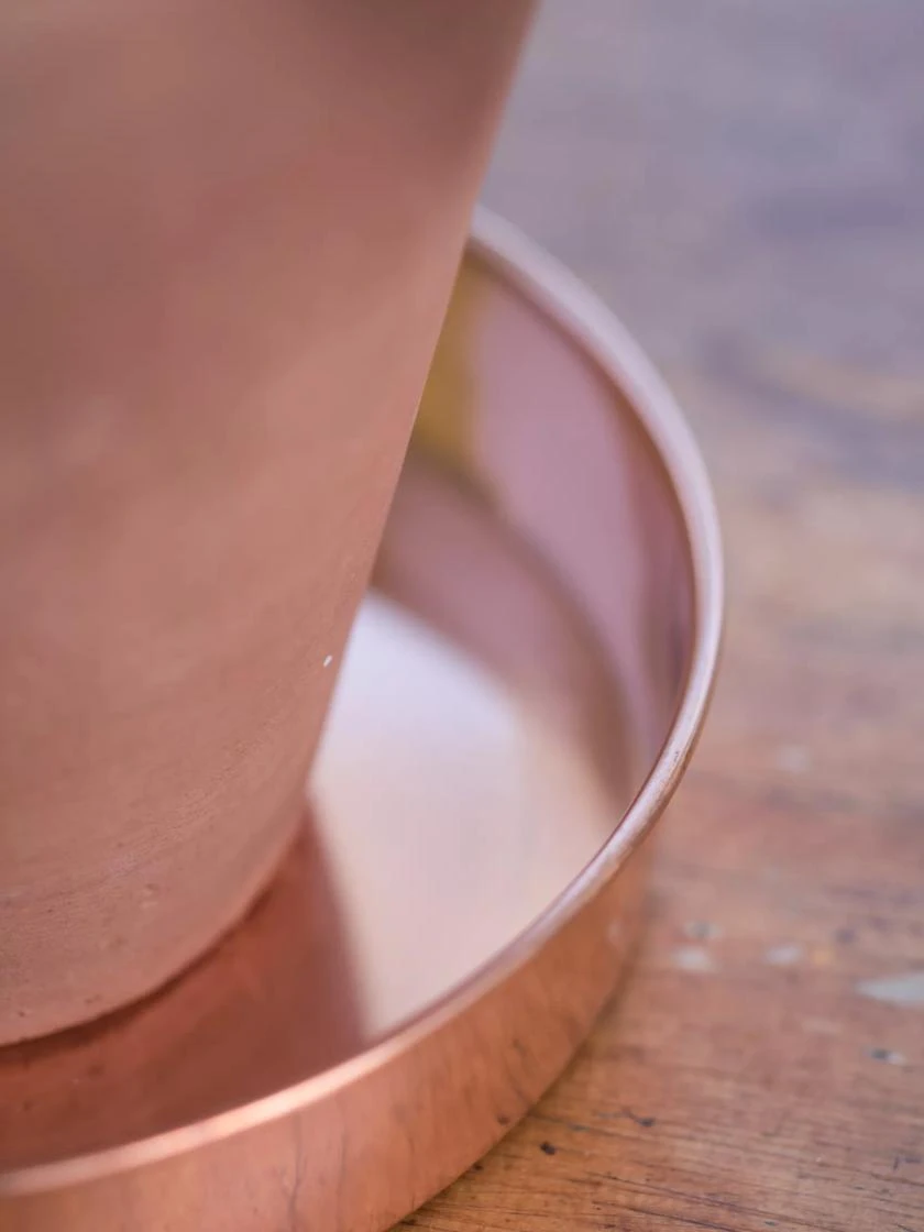 Extra Small Round Copper Plant Tray, 8" 5 Extra Small Round Copper Plant Tray, 8" - Image 3