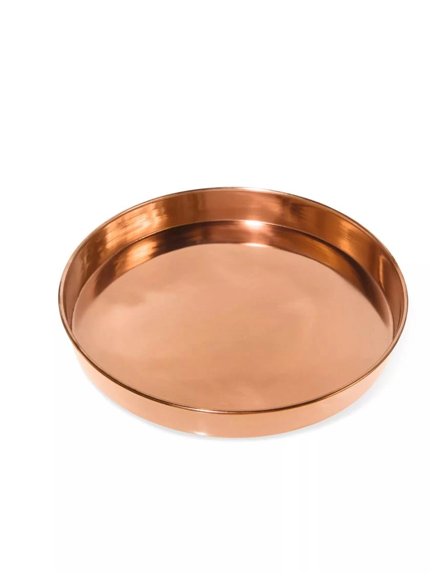 Medium Round Copper Plant Tray, 12" 4 Medium Round Copper Plant Tray, 12" - Image 2