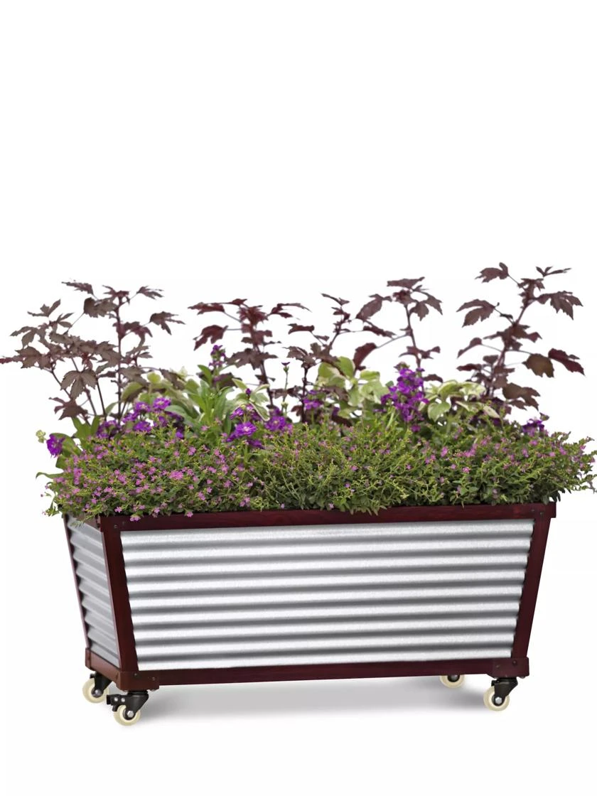 Short Galvanized Self-Watering Trough Planter 4 Short Galvanized Self-Watering Trough Planter - Image 2
