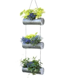 Galvanized Hanging Triple Planter -Gardener's supply company 8595213 6967 tif
