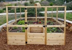 Garden In A Box Cedar Raised Bed With Deer Fence, 8' X 8' -Gardener's supply company 8595875 03V tif