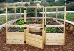 Garden In A Box Cedar Raised Bed With Deer Fence, 8' X 8' -Gardener's supply company 8595875 06V tif