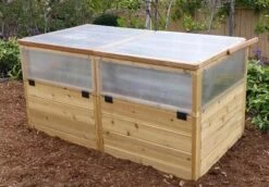 Garden In A Box Cedar Raised Bed With Greenhouse, 3' X 6' -Gardener's supply company 8597082 04V tif