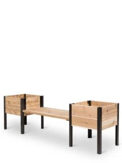 Elevated Cedar Planter Bench Kit, Natural, 90" -Gardener's supply company 8597992 10053 tif