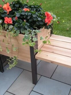 Elevated Cedar Planter Bench Kit, Natural, 90" -Gardener's supply company 8597992 9645 tif