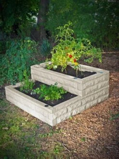 Garden Wizard Cascade Self-Watering Raised Bed, 4' X 4' 6 Garden Wizard Cascade Self-Watering Raised Bed, 4' X 4' -Gardener's supply company 8599316 19V garden wizard cascade self watering raised bed 4x4 light granite