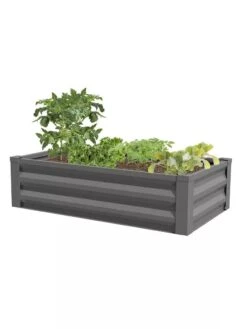 Powder-Coated Metal Raised Garden Bed, 24" X 48" -Gardener's supply company 8599393 03 powder coated metal raised garden bed 24x50 gray