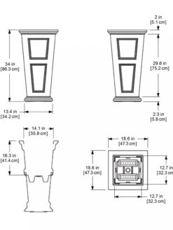 Fairfield Self-Watering Tall Patio Planters, 34” -Gardener's supply company 8600109 11V tif