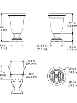 Ellington Self-Watering Urn Planter, 24" -Gardener's supply company 8600110 11V tif