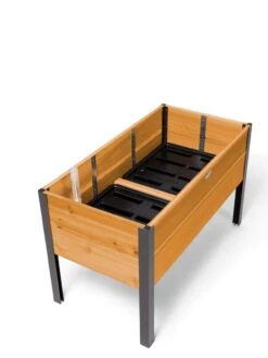 Self-Watering Eco-Stained Elevated Planter Box, 2' X 4' -Gardener's supply company 8608963 6286 tif
