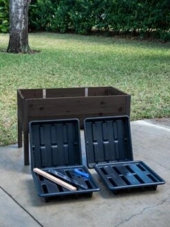 Self-Watering Eco-Stained Elevated Planter Box, 2' X 4' -Gardener's supply company 8608964 6001 tif