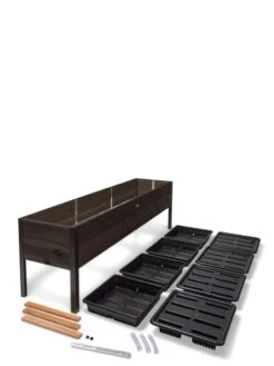 Self-Watering Eco-Stained Elevated Planter Box, 2' X 8' -Gardener's supply company 8608967 4297 tif