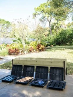 Self-Watering Eco-Stained Elevated Planter Box, 2' X 8' -Gardener's supply company 8608968 8937 tif 1