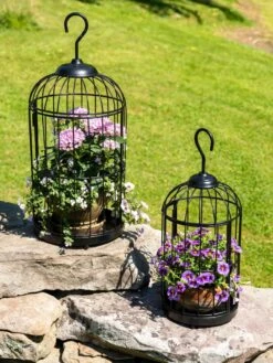 Hanging Birdcage Planter Set -Gardener's supply company 8609181 0374 tif