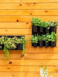 8 Pot Metal Wall Planter -Gardener's supply company 8609195 6250 tif
