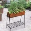 Rectangular Corten Planter And Stand -Gardener's supply company 8611028 9159 tif