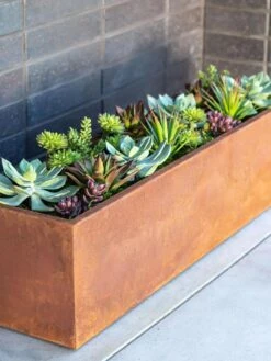 Veradek Metallic Series Corten Steel Window Box Planter, 36" -Gardener's supply company 8611609 02V tif