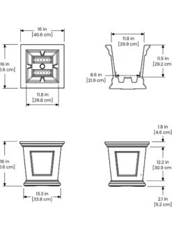 Fairfield Self-Watering Square Planter, 16” X 16” 23 Fairfield Self-Watering Square Planter, 16” X 16” -Gardener's supply company 8611695 19V tif