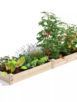 Pine Raised Garden Bed, 2' X 8' 12 Pine Raised Garden Bed, 2' X 8' -Gardener's supply company 8612243 02V jpg