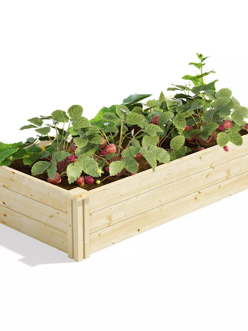 Pine Raised Garden Bed, 2'x4'x10.5" High 3 Pine Raised Garden Bed, 2'x4'x10.5" High