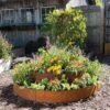 Birdies™ Corten Steel Round Raised Bed, Large, Low -Gardener's supply company 8613290 0099 birdies corten steel tiered round raised bed kit