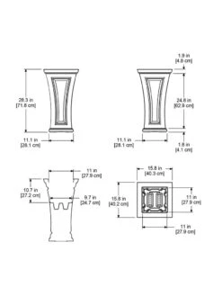 Cambridge Tall Planter, 28" Height -Gardener's supply company 8613524 04V 3 4