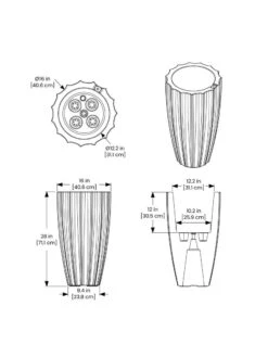 Sedona Tall Planter, 28" Height -Gardener's supply company 8613525 10V 3 4