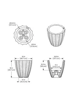 Sedona Round Planter, 18" Diameter 10 Sedona Round Planter, 18" Diameter -Gardener's supply company 8613526 07V 3 4