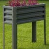 Metal Double Height Raised Garden Bed -Gardener's supply company 8613688 05V metal elevated raised garden bed 3 4