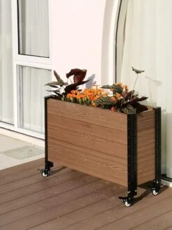 Mobile Deep Trough Planter 8 Mobile Deep Trough Planter -Gardener's supply company 8614263 04V