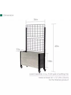Mobile Deep Trough Planter With Trellis 11 Mobile Deep Trough Planter With Trellis -Gardener's supply company 8614265 04V 3 4