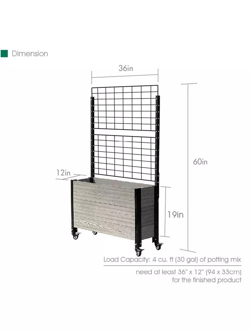 Mobile Deep Trough Planter With Trellis 7 Mobile Deep Trough Planter With Trellis - Image 5