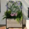 Mobile Deep Trough Planter With Trellis -Gardener's supply company 8614265 05V mobile deep trough planter with trellis