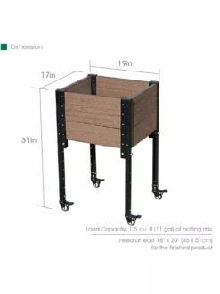 Mobile Elevated Corner Planter -Gardener's supply company 8614267 03V 3 4